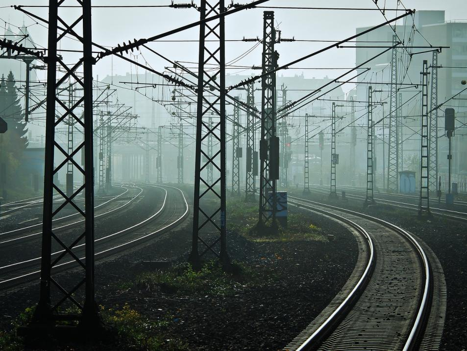 a photo of train track