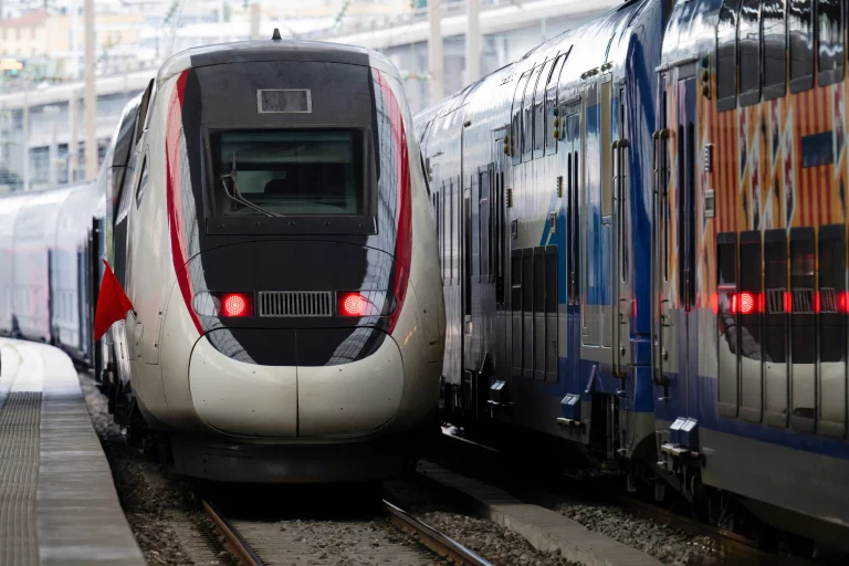 1 red-blue-trains-stationing-station-nice-france